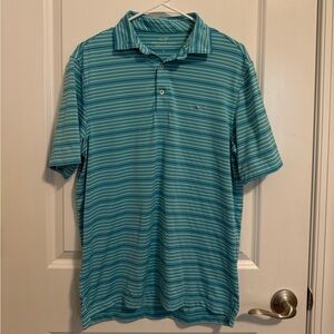Vineyard Vines Teal Striped Polo Shirt
